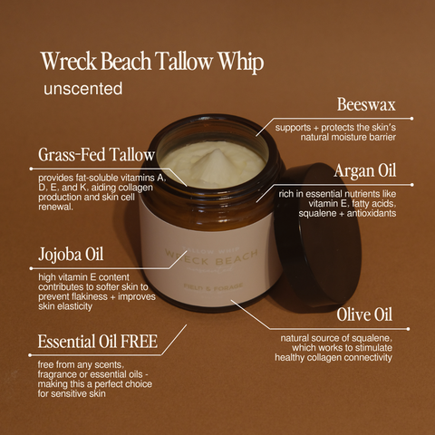 Wreck Beach Whipped Tallow Balm | Unscented Tallow Skincare