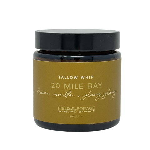 lemon vanilla ylang ylang grass fed whipped tallow for dry skin premium natural skincare