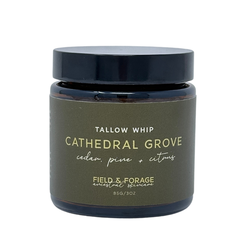 grass fed tallow balm for sale field and forage citrus and cedar essential oils